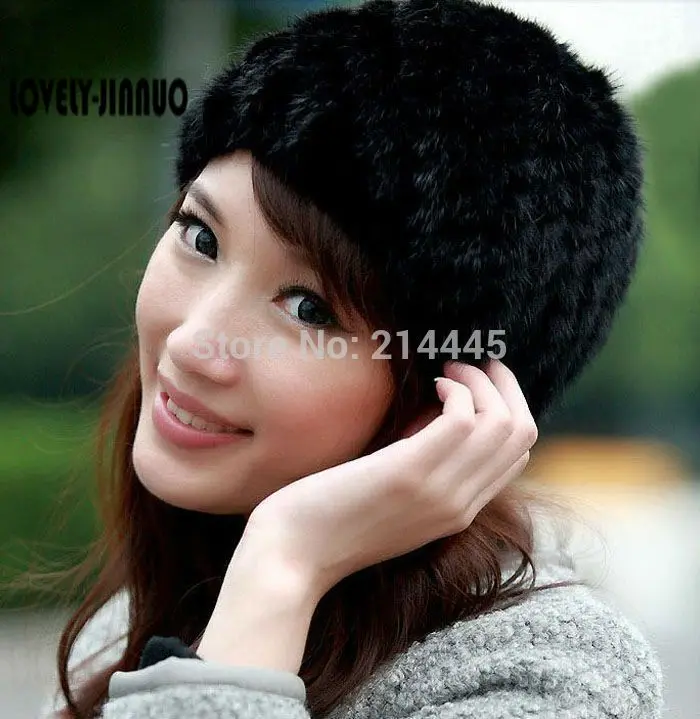 Популярная шапка из натурального меха норки вязаная модные женские зимние