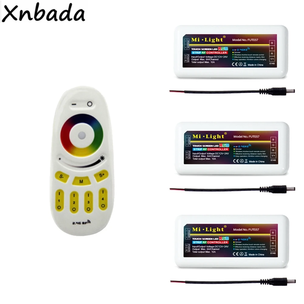Milight WI-FI IBOX1 2,4G FUT096 4-Зона РЧ с регулируемой яркостью Беспроводной RGBW Пульт дистанционного управления для FUT037 RGB светодиодный контроллер для цветных(RGB) светодиодных лент DC12-24V