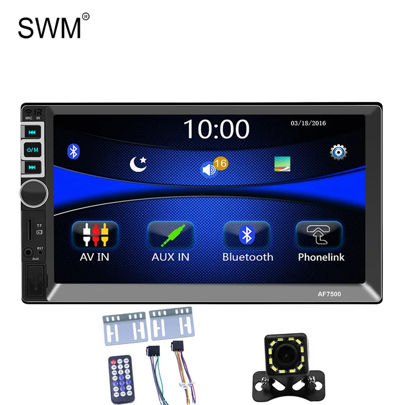 Автомагнитола Autoestereo, 7 дюймов, 2din, автомагнитола Estereo De Auto Con Pantalla, Bluetooth, зеркальное соединение, автомагнитола, Автомобильный мультимедийный MP5 стерео - Цвет: Radio with Camera 3