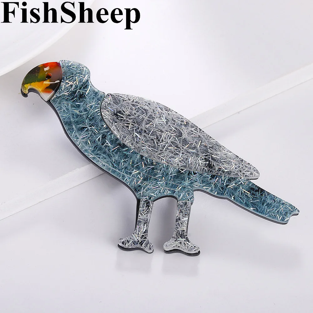 FishSheep Новый дизайн блестящие Акриловые Броши с птицами ацетатная смола милая