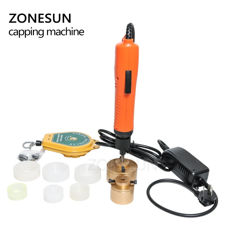 ZONESUN 10 50 мм большая укупорочная машина ручной Электрический затягивающий