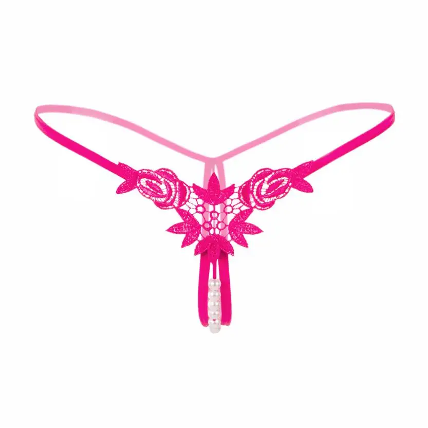 Hot pink Модное женское сексуальное белье, жемчужные стринги, стринги, женские трусы, женские трусики, панталоны танга, женские трусики - Цвет: Hot pink