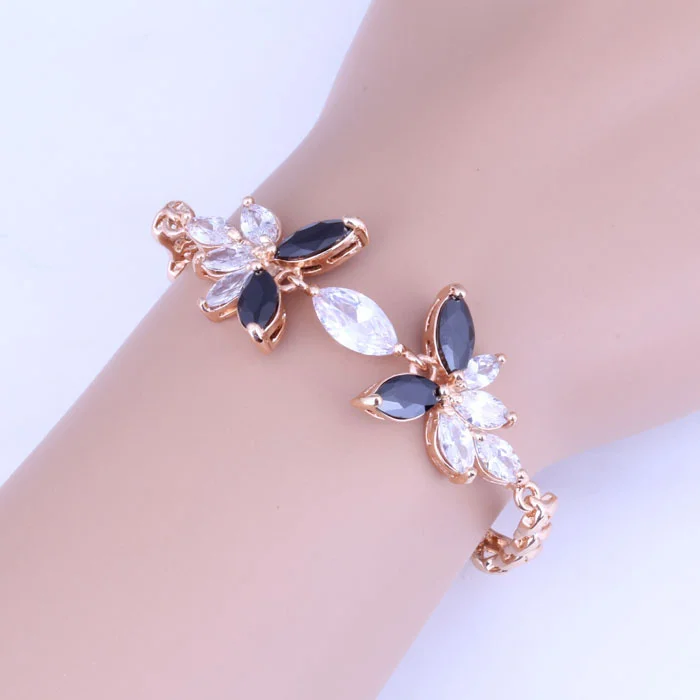 Браслет женский с искусственным ониксом и фианитом 22 5 см B0029|bracelets for|bracelets for