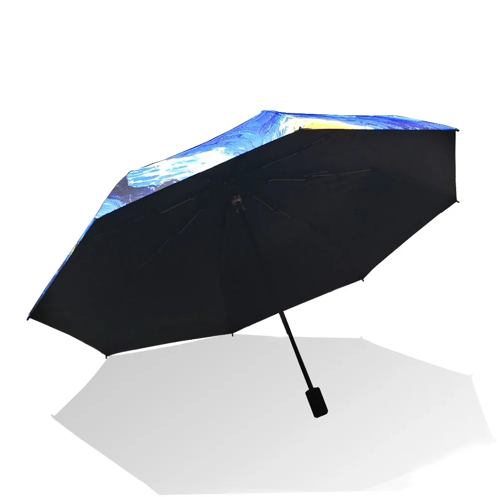 LIKE RAIN Ван Гог Картина маслом зонтик дождь Женский Бренд Paraguas креативное