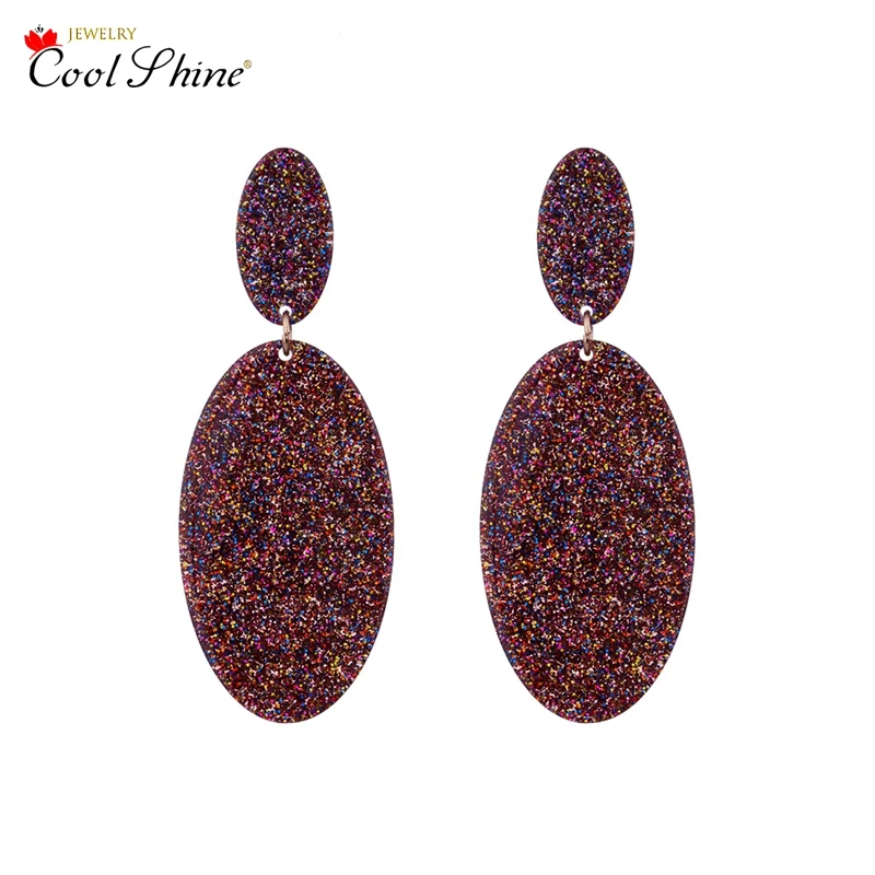Coolshine Trendy Acrylic oval Hyperbole Starry Sand Drop Earrings for Women Statement Charming Christmas Gift Wholesale Fashion | Украшения