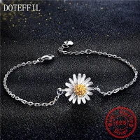 2020 new arrivals handmade chrysanthemum flower shape 100 925 sterling silver bracelet 925 fine jewelry for women gift