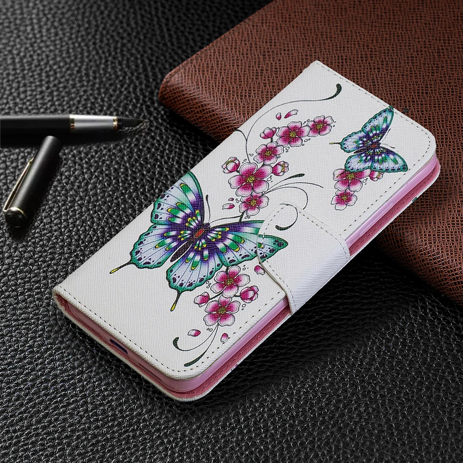 Кожаный чехол кошелек с цветочным узором для Redmi Note 6 Pro 7 4 сумка телефона iphone 8 plus A2