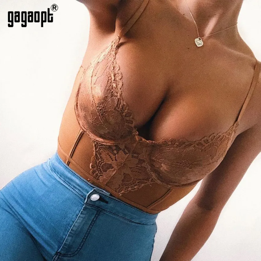 Gagaopt 2019 Кружевное боди с цветочной вышивкой женское модное сексуальное