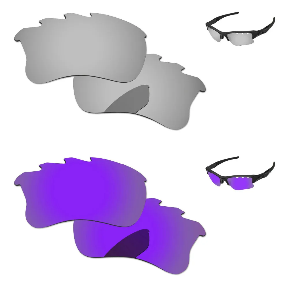 

Silver & Purpl 2 пары зеркальные поляризованные Сменные линзы для Flak Jacket XLJ оправа солнцезащитных очков с вентиляцией 100% UVA & UVB защита