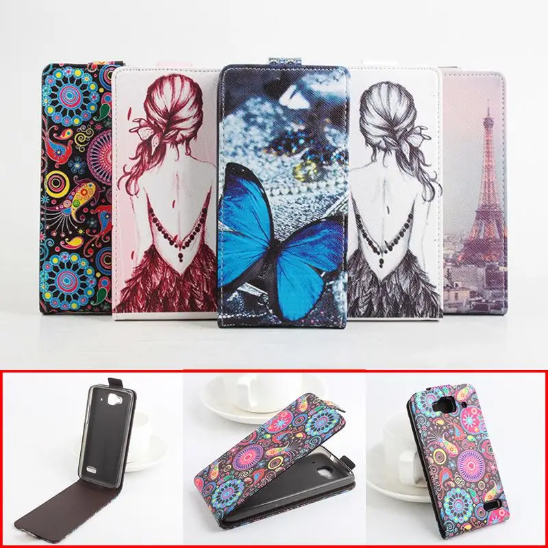 Высококачественный кожаный чехол книжка с узором для Alcatel One Touch Idol Mini 6012 телефона
