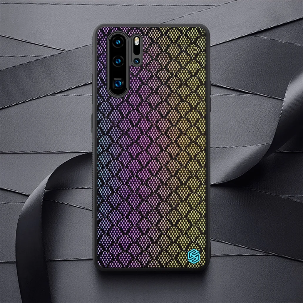 Для huawei P30 Pro кейс чехол тканая полиэфирная сетка светоотражающий защитный чехол для телефона PC задняя крышка для huawei P30 Pro