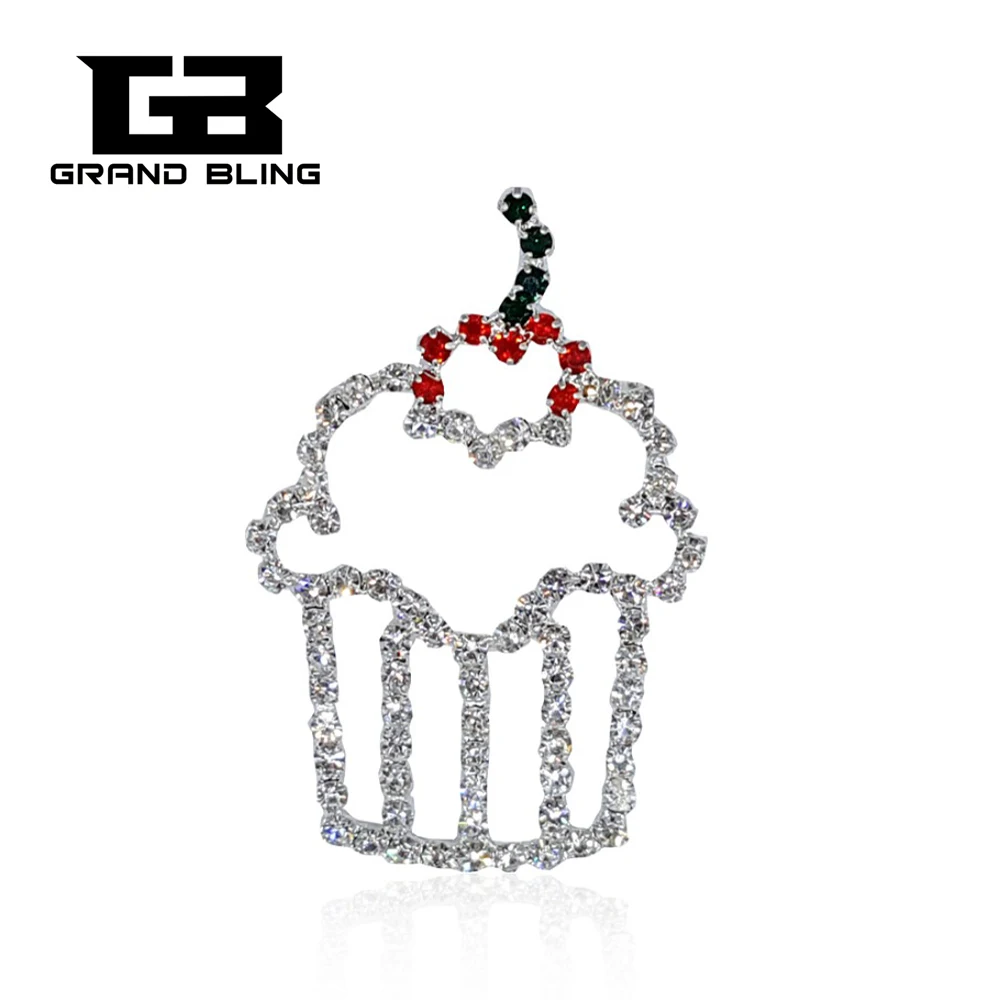 

Unique Crystal Brooch Cute Design of "Cup Cake" Brooch Pin