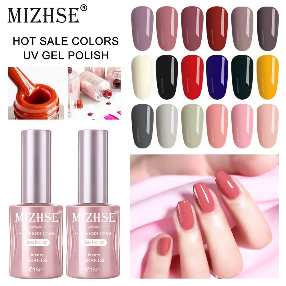 УФ Гель-лак MIZHSE 18 мл для ногтей Набор маникюра полуперманентный гибридный дизайн