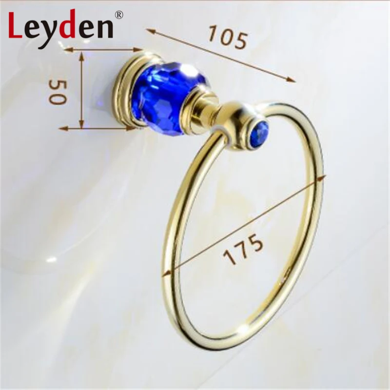 Лейден роскошный золотой Латунный &amp кристаллический держатель для полотенец