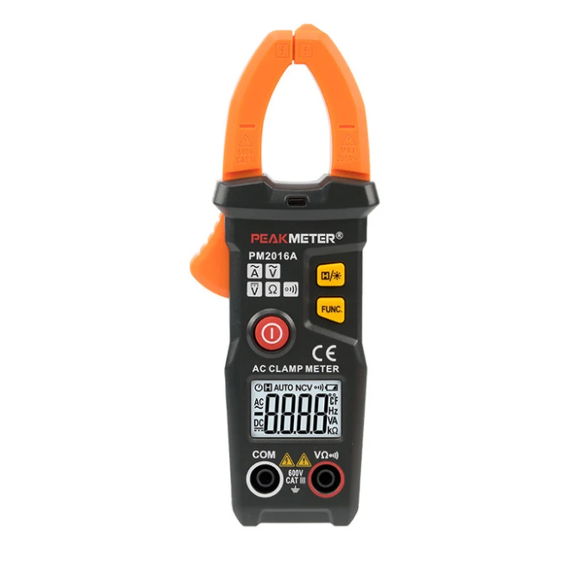 PEAKMETER PM2016S/PM2016A умный мини цифровой AC клещи 200A 600 В мультиметр с сопротивлением частоты удержания данных NCV тестер