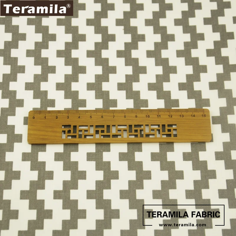 Хлопчатобумажная ткань Teramila с геометрическим принтом квадратный дизайн