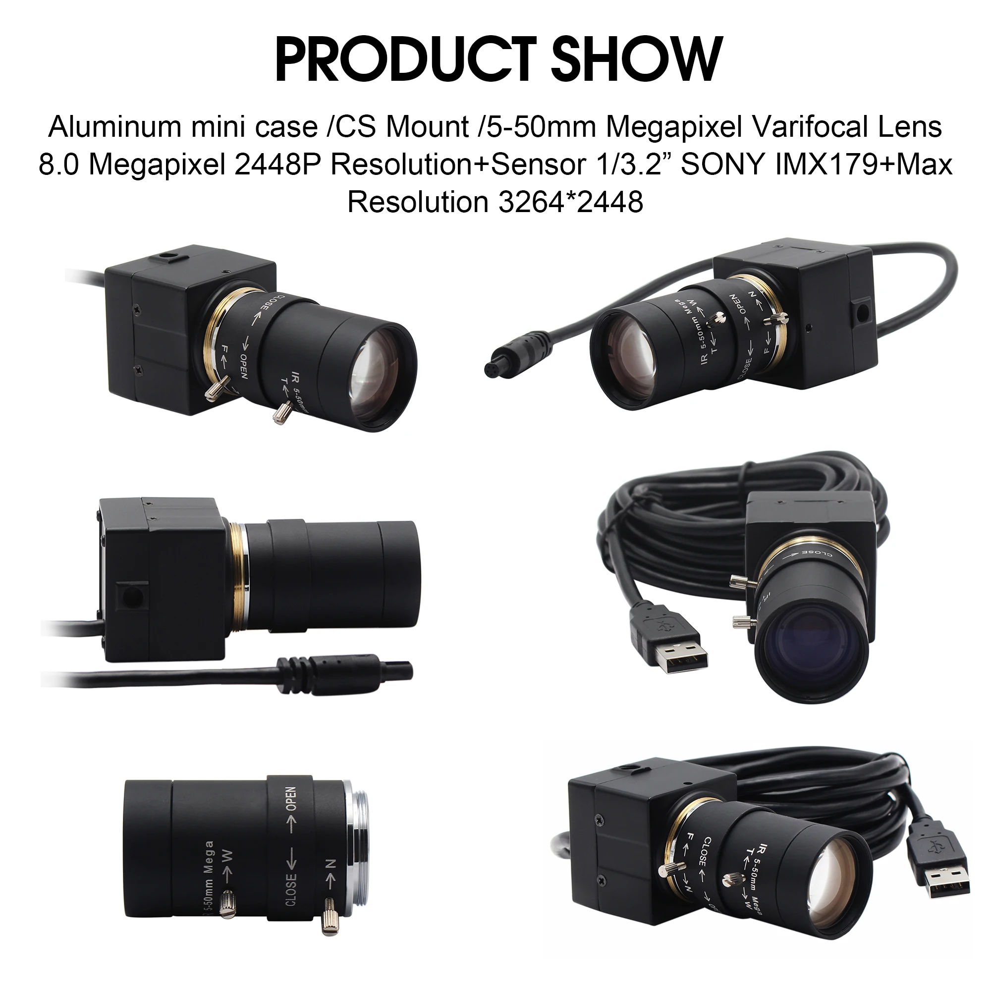HD 8MP usb видео веб камера CMOS IMX179 сенсор 38*38*32 мм мини бокс 5 50 ручной варифокальный