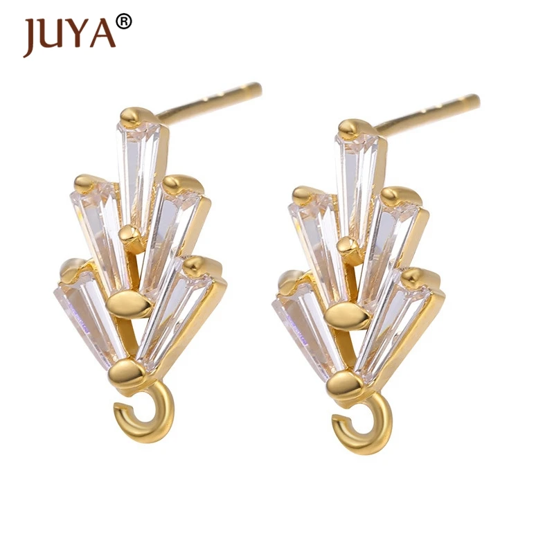 1 Pair gold Аксессуары для изготовления ювелирных изделий, Золотые серьги, циркониевые серьги-Крючки для женщин, diy ювелирные аксессуары, 1 пара - Цвет: 1 Pair gold