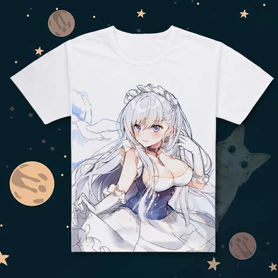 Горячая игра Azur Лэйн cos HMS Белфаст юбка футболка с короткими рукавами крутые футболки летние топы - Цвет: 16