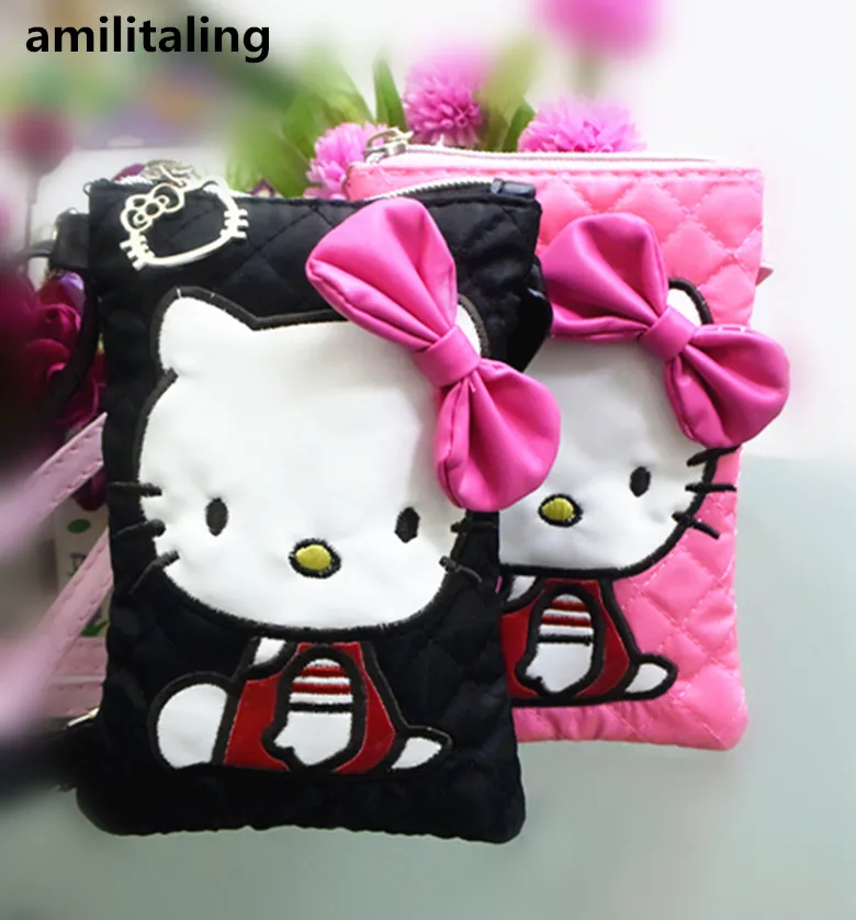 Новая мягкая сумка мессенджер для мобильного телефона с Hello kitty сумочка кошелек #