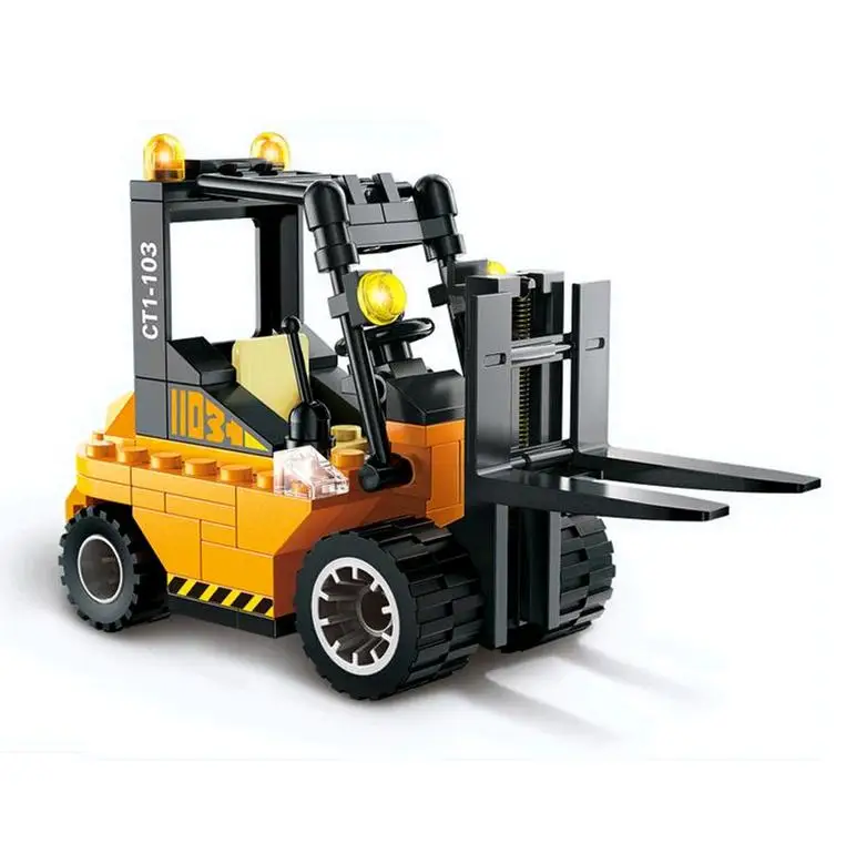Мини вилочный погрузчик сборные строительные блоки Наборы Детский DIY