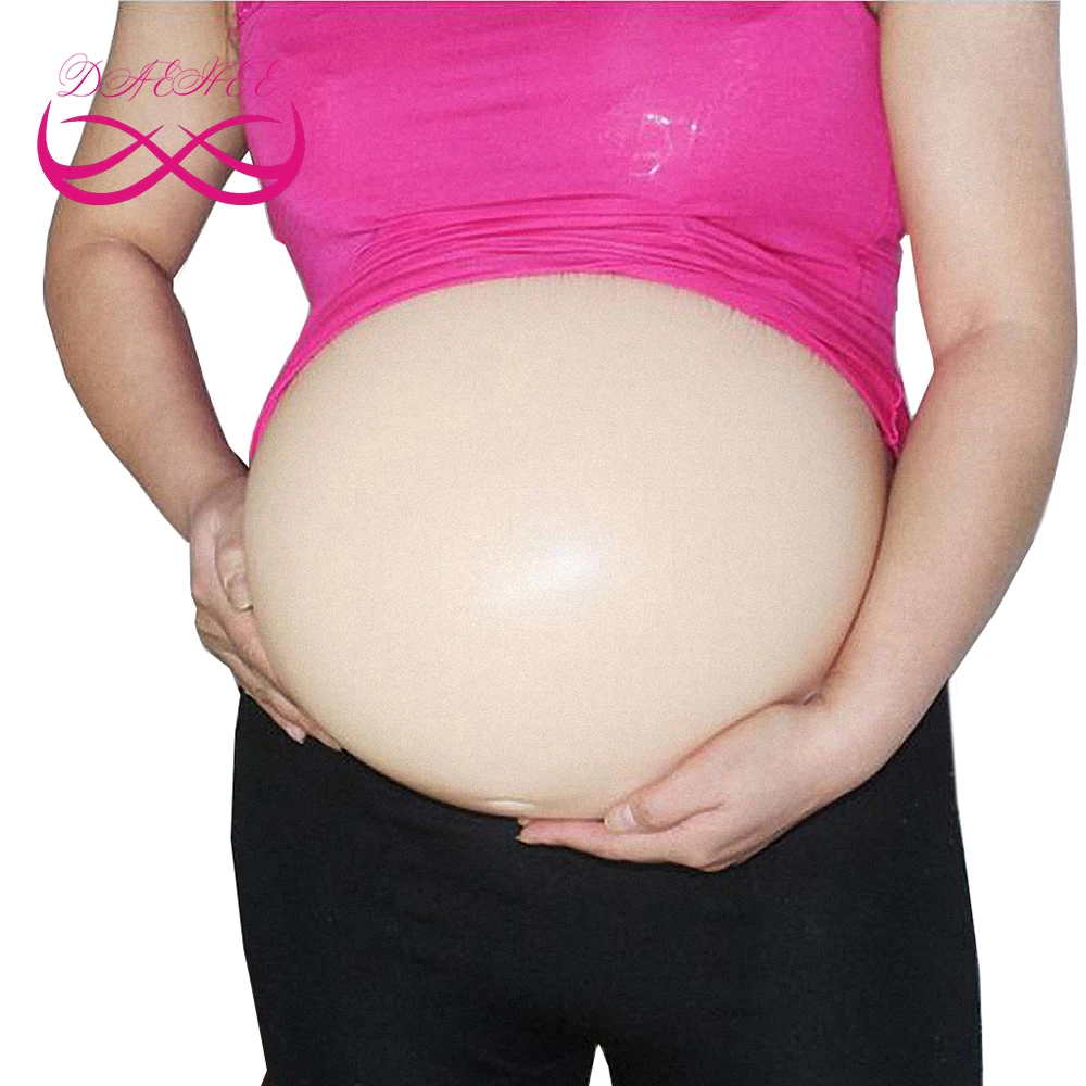 

Skin Color 10x 4000g Twins Soft Silicone Fake Pregnancy Belly Bump Tummy with Strap Backside Self-Adhesive For Men Women Actor