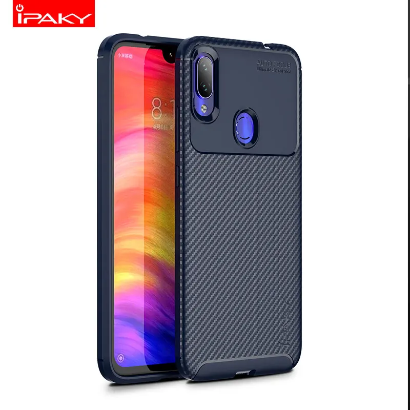 IPAKY для Xiaomi Redmi Note 7 Чехол Мягкий силиконовый чехол бампер противоударный чехол роскошные чехлы для телефонов Xiomi Redmi Note7 чехлы - Цвет: blue