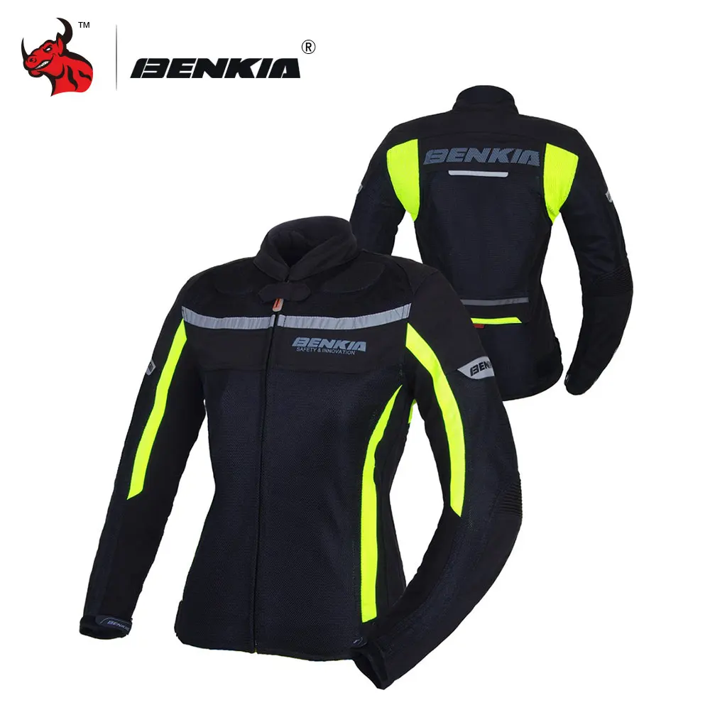 Мотоциклетные Куртки BENKIA Женская сетчатая мотоциклетная куртка снаряжение для
