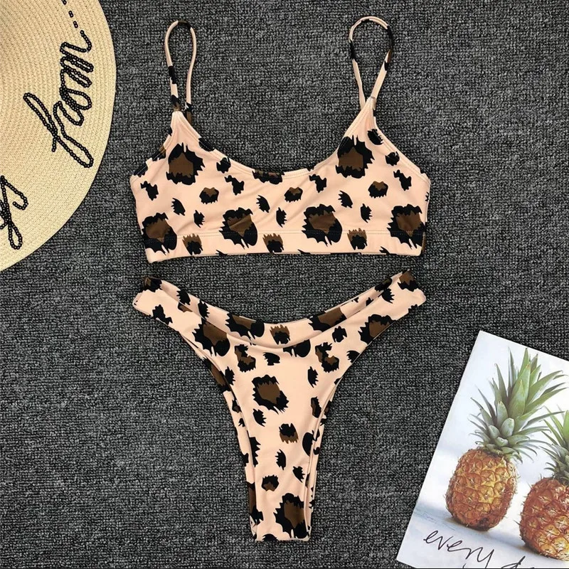 Bikini 2019 Women Push Up Leopard Set Bra Padded Strapless Swimwear Bandage Lady Swimsuit Bathing Suit | Спорт и развлечения