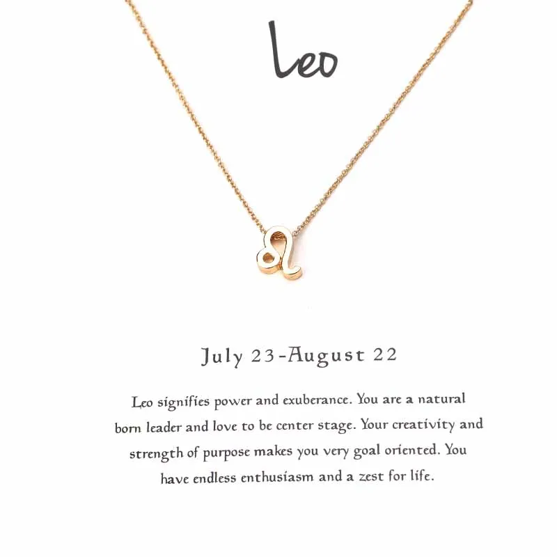 Женское Ожерелье с 12 созвездиями кулоном и знаком зодиака колье Leo Libra Aries модные