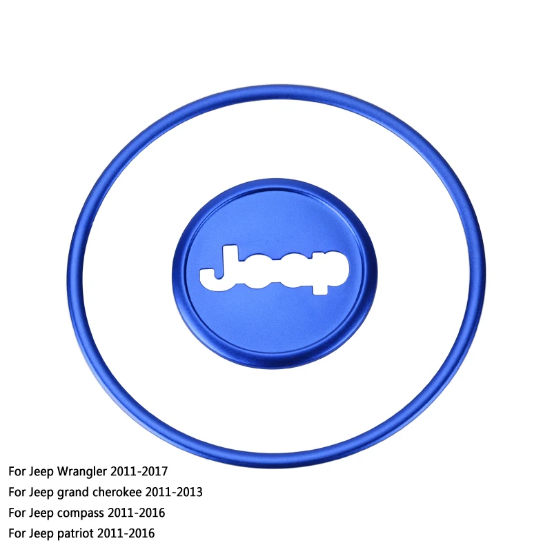 blue A MOPAI Автомобильный руль декоративная накладка для Jeep Wrangler/Cherokee/Compass/Патриот/Grand Cherokee/Renegade аксессуары - Название цвета: blue A