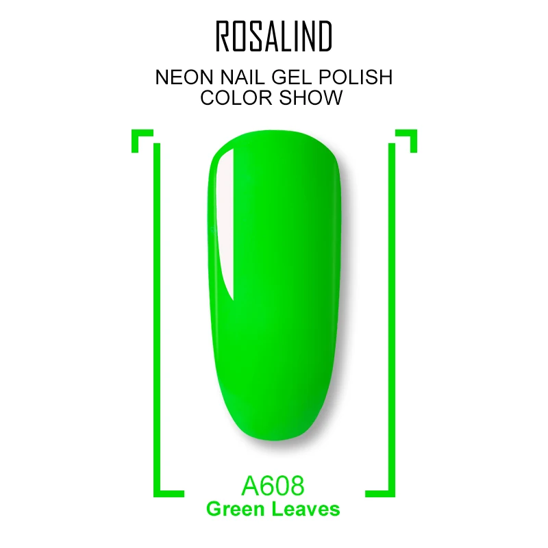 A608 ROSALIND неоновый Гель-лак для ногтей набор Vernis полупостоянные гибридные лаки для маникюра UV Soak Off Primer Poly Gel Base Top Coat - Цвет: A608