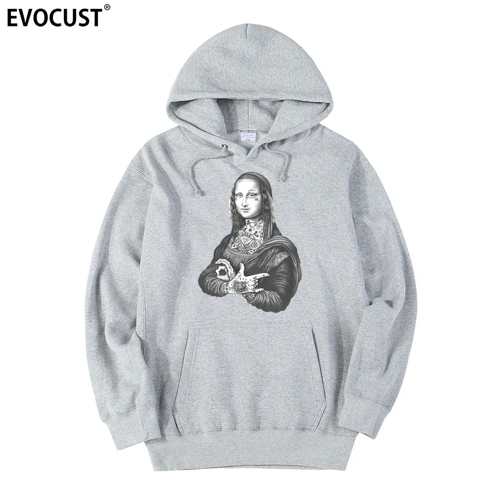 Толстовки унисекс из чесаного хлопка с капюшоном и татуировкой да VINCI MONALISA ROCK |