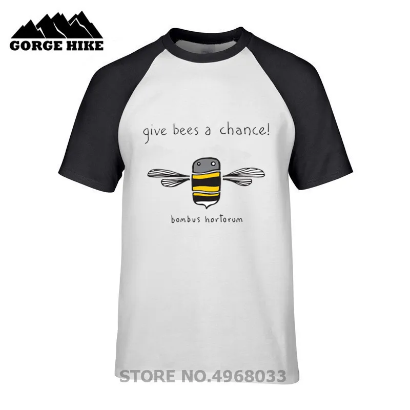 Fun tshirt Give Bees a chance and me Honey Funny Print T-shirt New brand streetwear clothing tee shirt homme | Мужская одежда