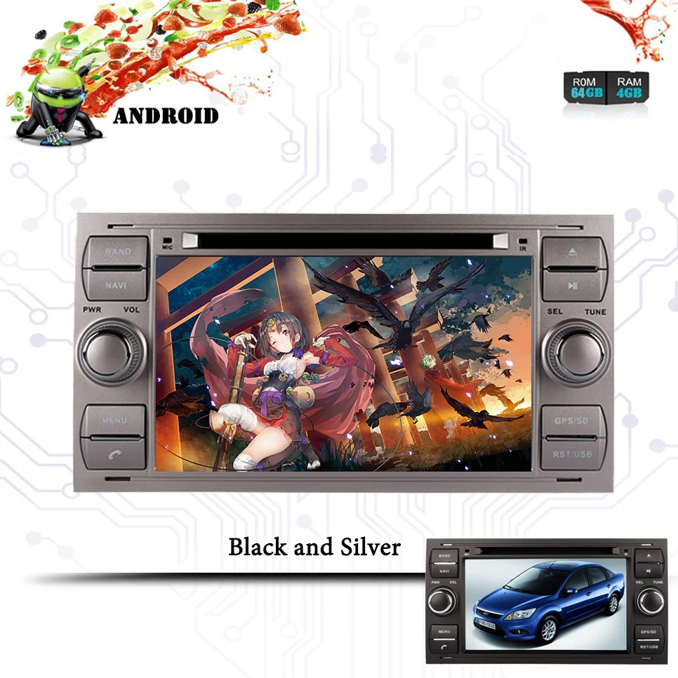 Автомобильный мультимедийный плеер Android 9 0 GPS Авторадио 2 Din для