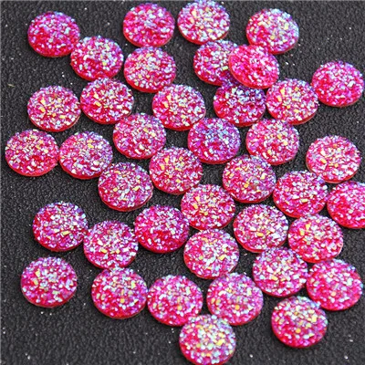 3 New Fashion 40pcs 12mm Mix Colors Natural Ore Style Flat Back Resin Cabochons For Bracelet Earrings Accessories - Цвет: 3
