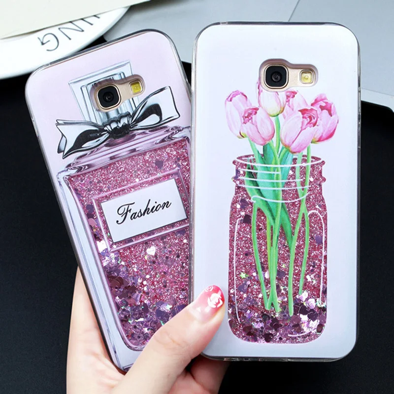Glitter Cover For Samsung Galaxy J5 J7 2017 A5 A3 Perfume Quicksand Dynamic Liquid Pro |