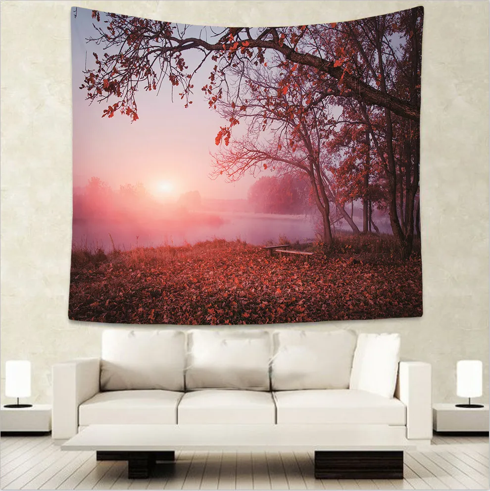 Пляжный деревянный мост на закате настенный гобелен спальня гостиная украшения