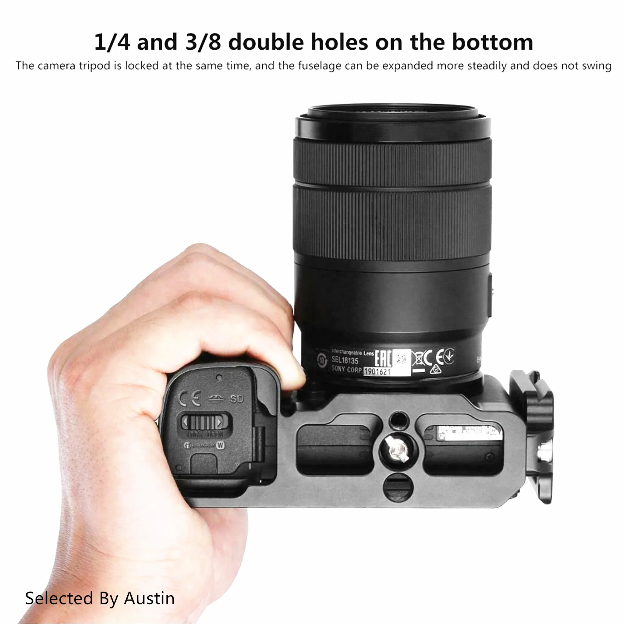 Quick Release QR L Пластина вертикальный кронштейн рукоятка Алюминий для sony A6400 ILCE-6400 Arca Sunway Benro