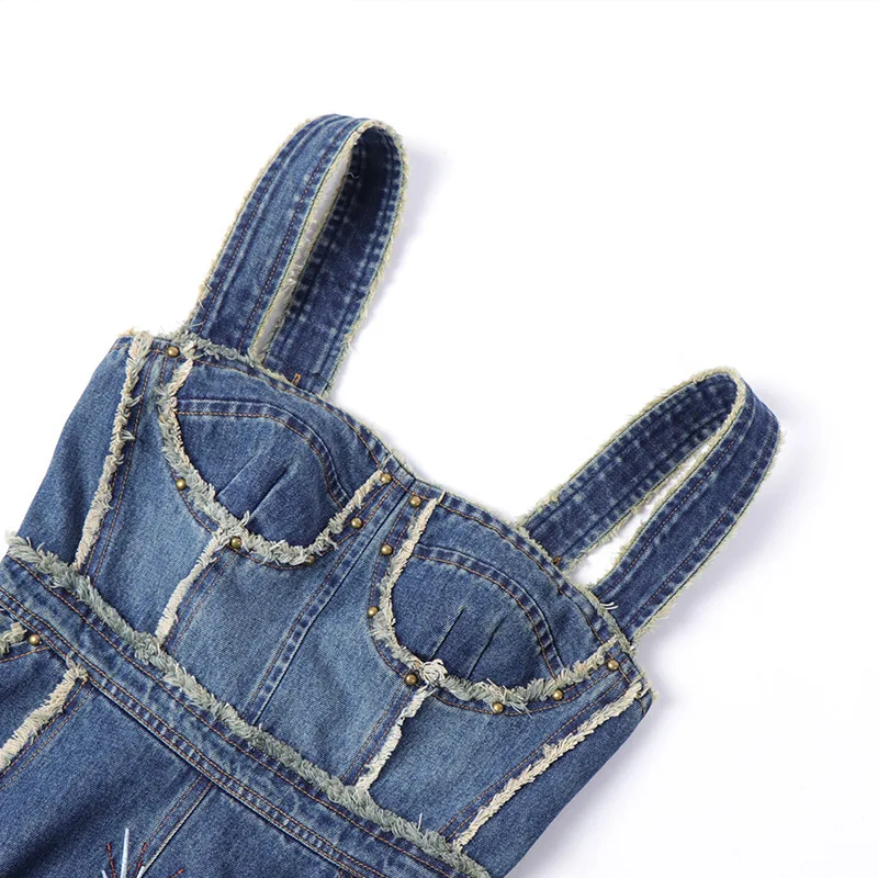 Новинка 2019 года летнее джинсовое платье с вышивкой шерстяное средней длины на