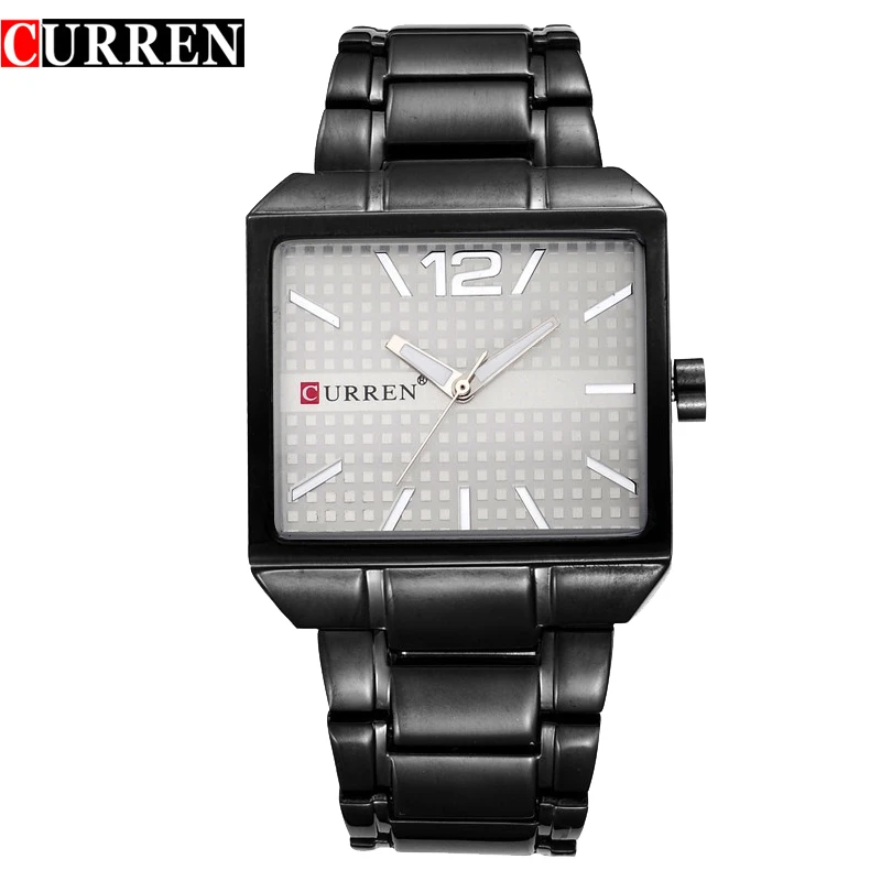 CURREN 8132 Для мужчин новые модные спортивные часы, кварцевые Аналоговый человек Бизнес качество все Сталь часы световой указатель 3 АТМ Водонепроницаемый - Цвет: black white