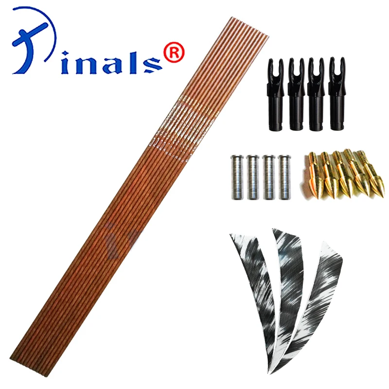 

Pinals Archery Carbon Arrows Spine 400 500 600 ID6.2mm 4 Inch Turkey Feathers Vanes Nock Compound Recurve Bow Hunting 12PCS