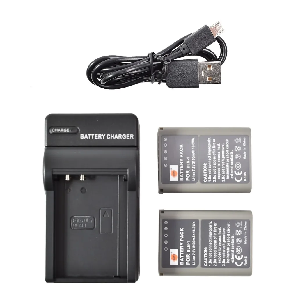 DSTE 2PCS BLN 1 BLN1 bln1 аккумулятор с USB зарядным устройством для Olympus|charger for olympus|for olympuscamera