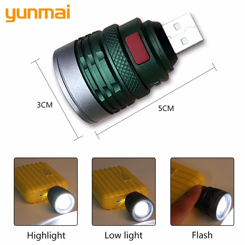 

NEW USB Handy Powerful LED Flashlight Portable Mini Zoomable 3 Modes Pocket Torch Lamp Lanterna Lighitng For Hunting Camping