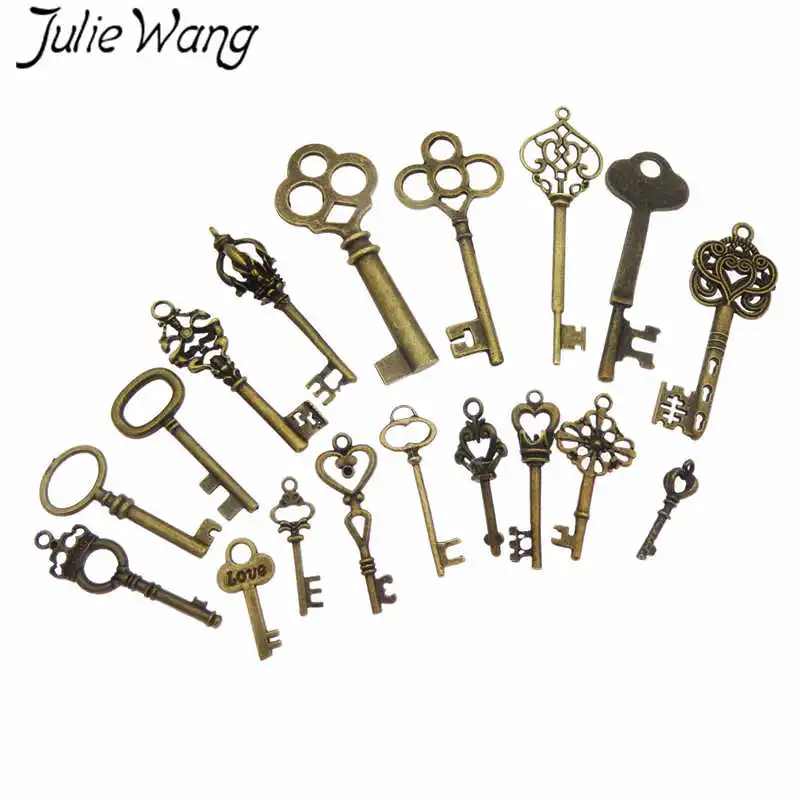 Julie Wang 10 шт. случайно смешанные Подвески для ключей Античный цвет аксессуары