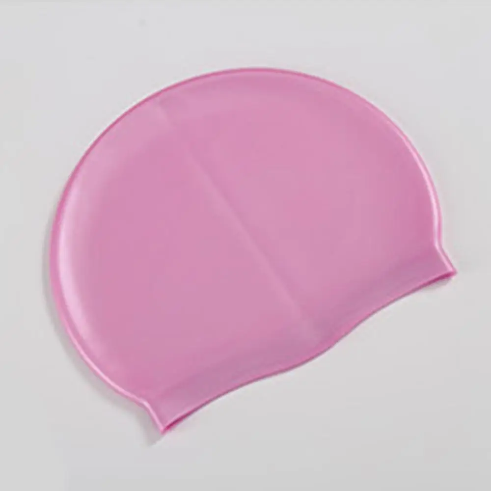 Pink Мягкие силиконовые водонепроницаемые шапочки для купания, защищают уши, длинные волосы, спортивная шапочка для плавания в бассейне, шапочка для плавания для мужчин и женщин, взрослых, новинка - Цвет: Pink