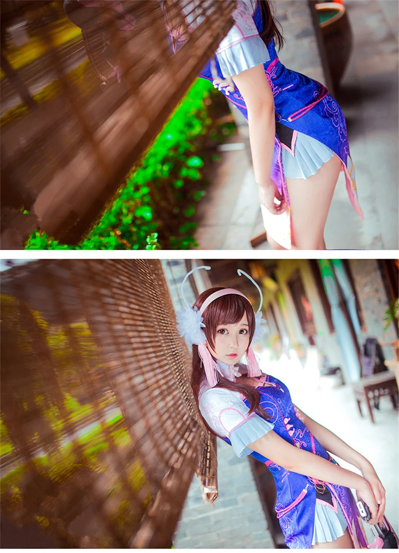 Игра OW D. va DVA песня Хана Косплей Костюм Cheongsam женское платье летние платья D. va костюмы Рождественская вечеринка платье костюм