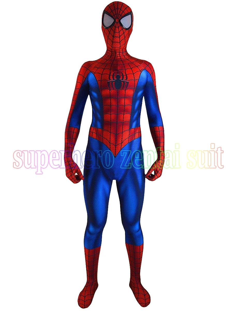 Новейший Удивительный костюм Человека паука спандекс 3D печать Хэллоуин косплей