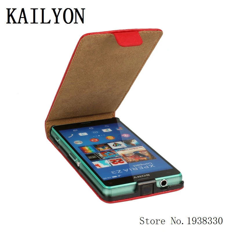 Вертикальный флип чехол из натуральной кожи высокого качества для Sony Xperia Z3 Compact