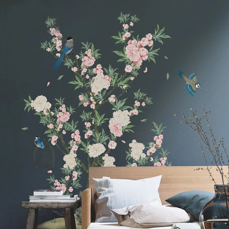 Очаровательная романтичная Наклейка на стену для гостиной Абрикосовое дерево